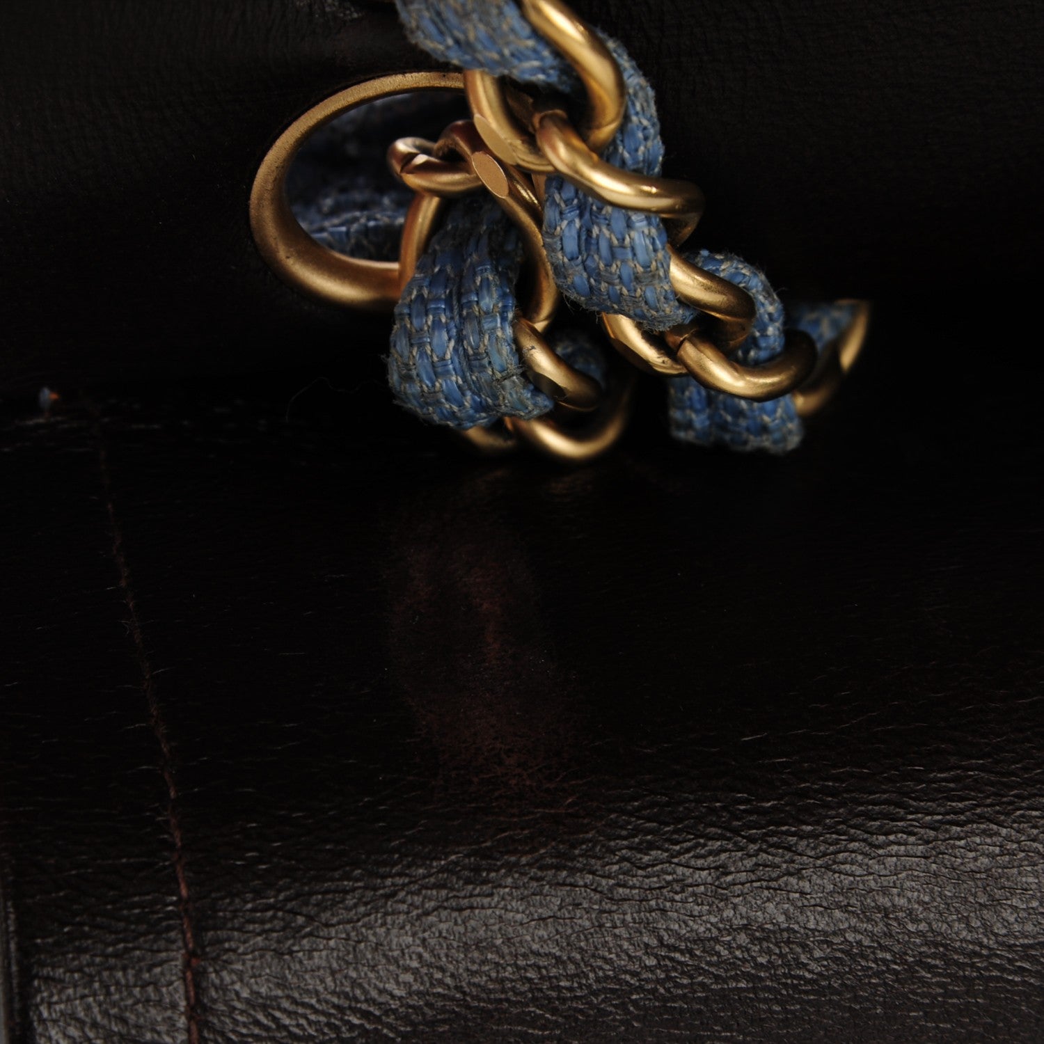 Chanel Tweed Quilted Small Double Flap Blue 11 of 13