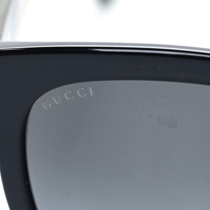 Gucci Acetate Square Frame Web Glitter Sunglasses GG0034S Black Green 7 of 7