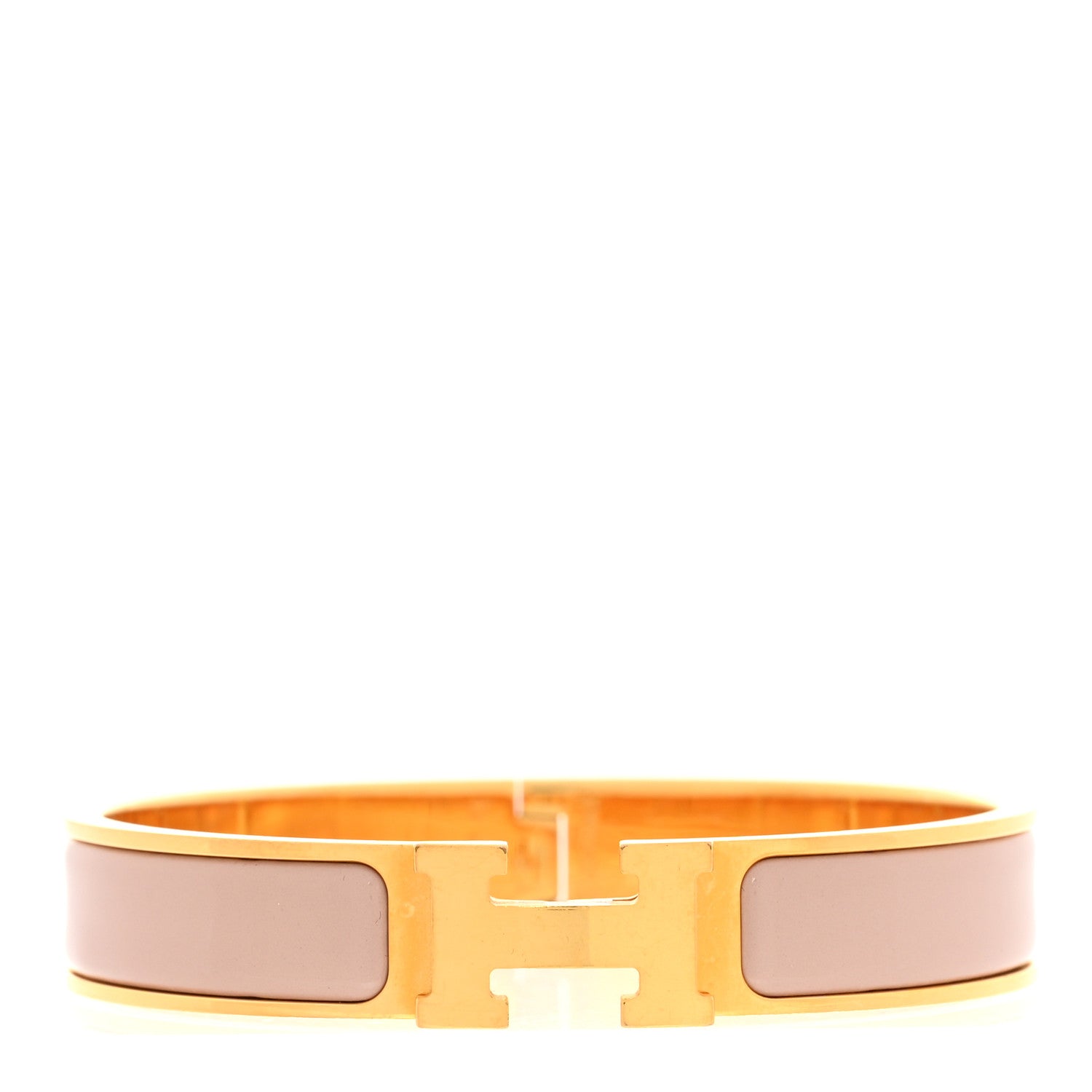 Hermes Enamel Narrow Clic Clac H Bracelet GM Marron Glace 1 of 4