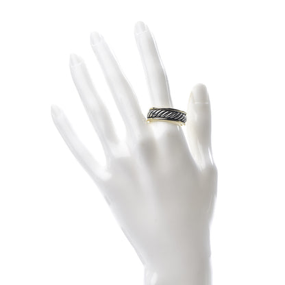 David Yurman Sterling Silver 14K Yellow Gold Cable Band Ring 65 11 2 of 4