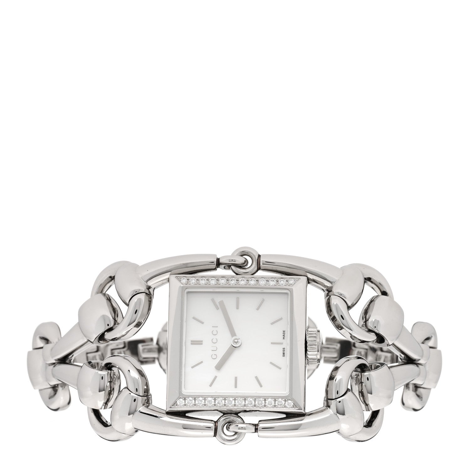 Gucci Stainless Steel Diamond Mother Of Pearl 25mm Signoria Quartz Watch 2 of 5