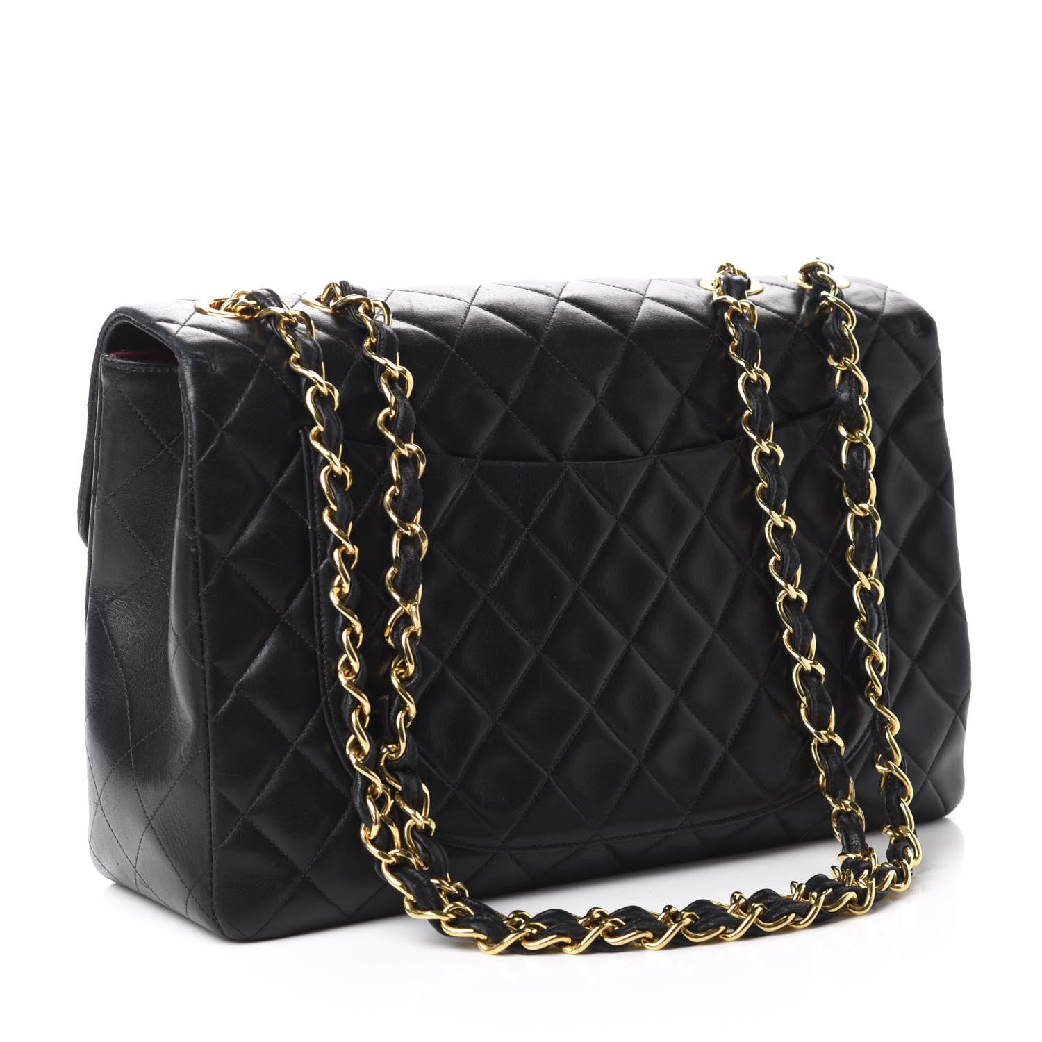 Chanel Lambskin Quilted XL Jumbo Single Flap Black 3 of 15