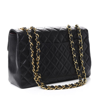 Chanel Lambskin Quilted XL Jumbo Single Flap Black 3 of 15