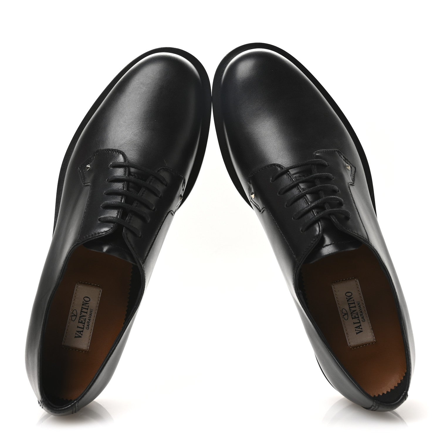 Valentino Garavani Calfskin Womens Derby Loafers 38.5 Black 2 of 9