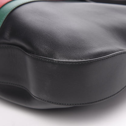 Gucci Calfskin Web Stripe Medium Dionysus Hobo Black 12 of 13