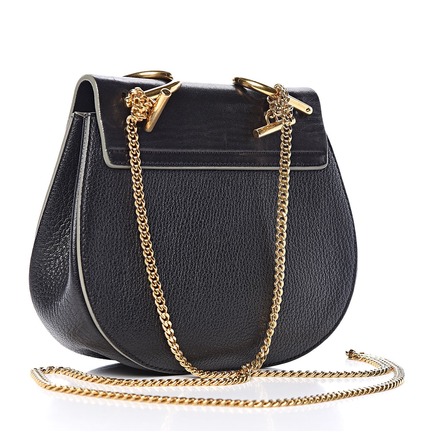Chloe Grained Calfskin Lambskin Mini Drew Shoulder Bag Black 3 of 10