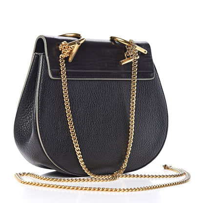 Chloe Grained Calfskin Lambskin Mini Drew Shoulder Bag Black 3 of 10