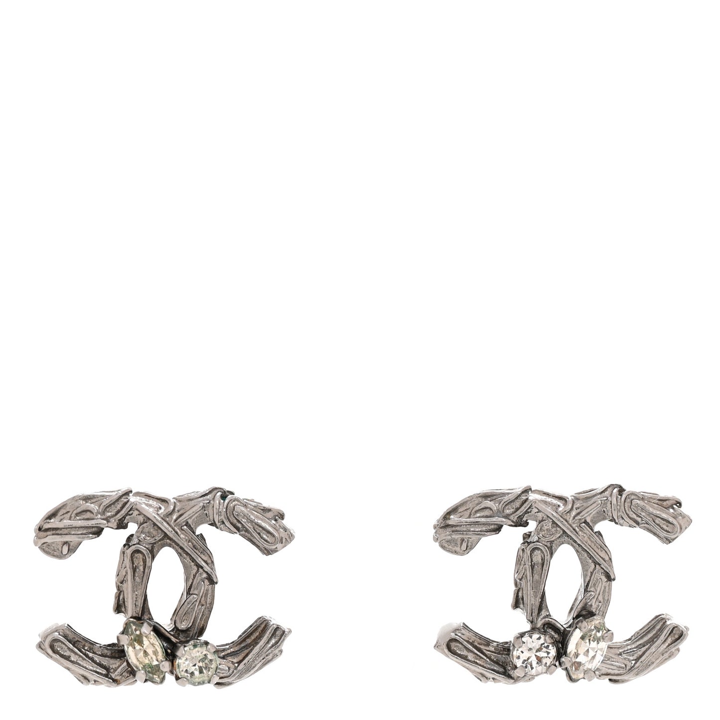 Crystal CC Earrings Silver
