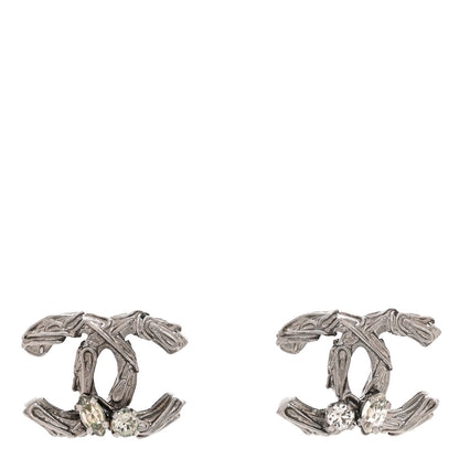 Chanel Crystal CC Earrings Silver 1 of 4