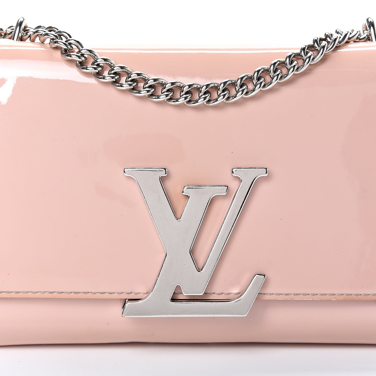 Louis Vuitton Patent Chain Louise MM Rose Ballerine 7 of 18