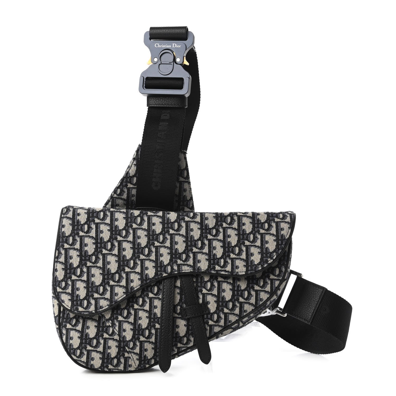Christian Dior Oblique Mens Saddle Bag Blue 1 of 11