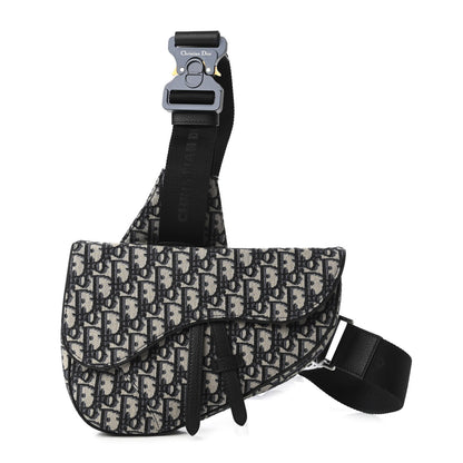 Christian Dior Oblique Mens Saddle Bag Blue 1 of 11
