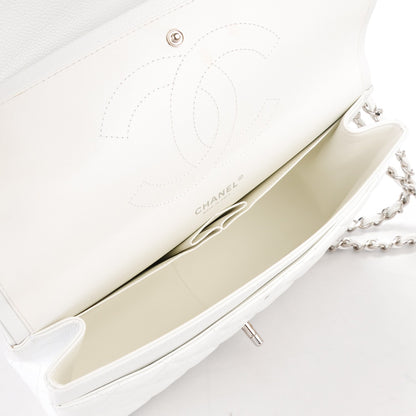 Chanel Caviar Quilted Jumbo Double Flap White 5 of 8
