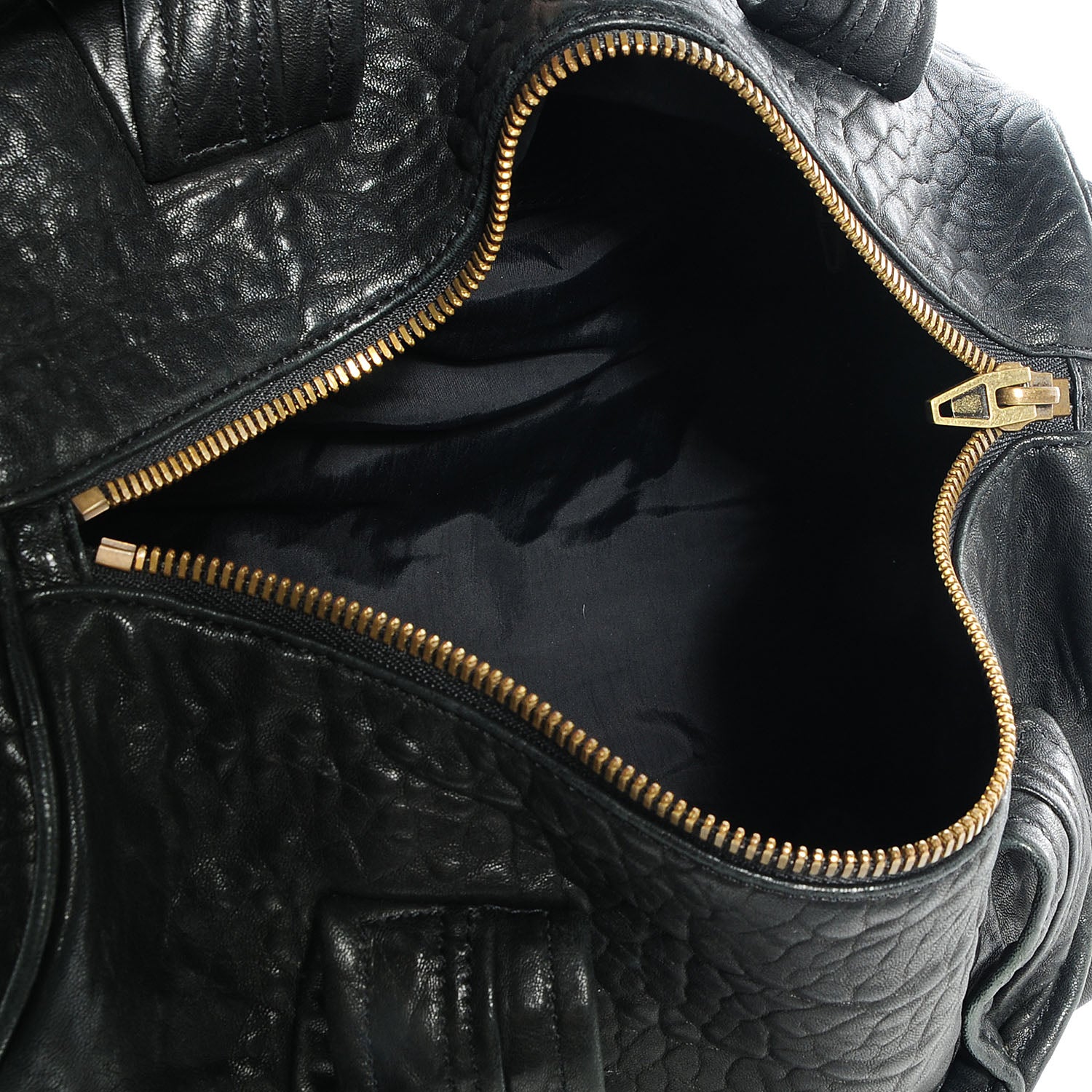 Alexander Wang Pebbled Leather Rocco Black Antique Brass Hardware 6 of 7