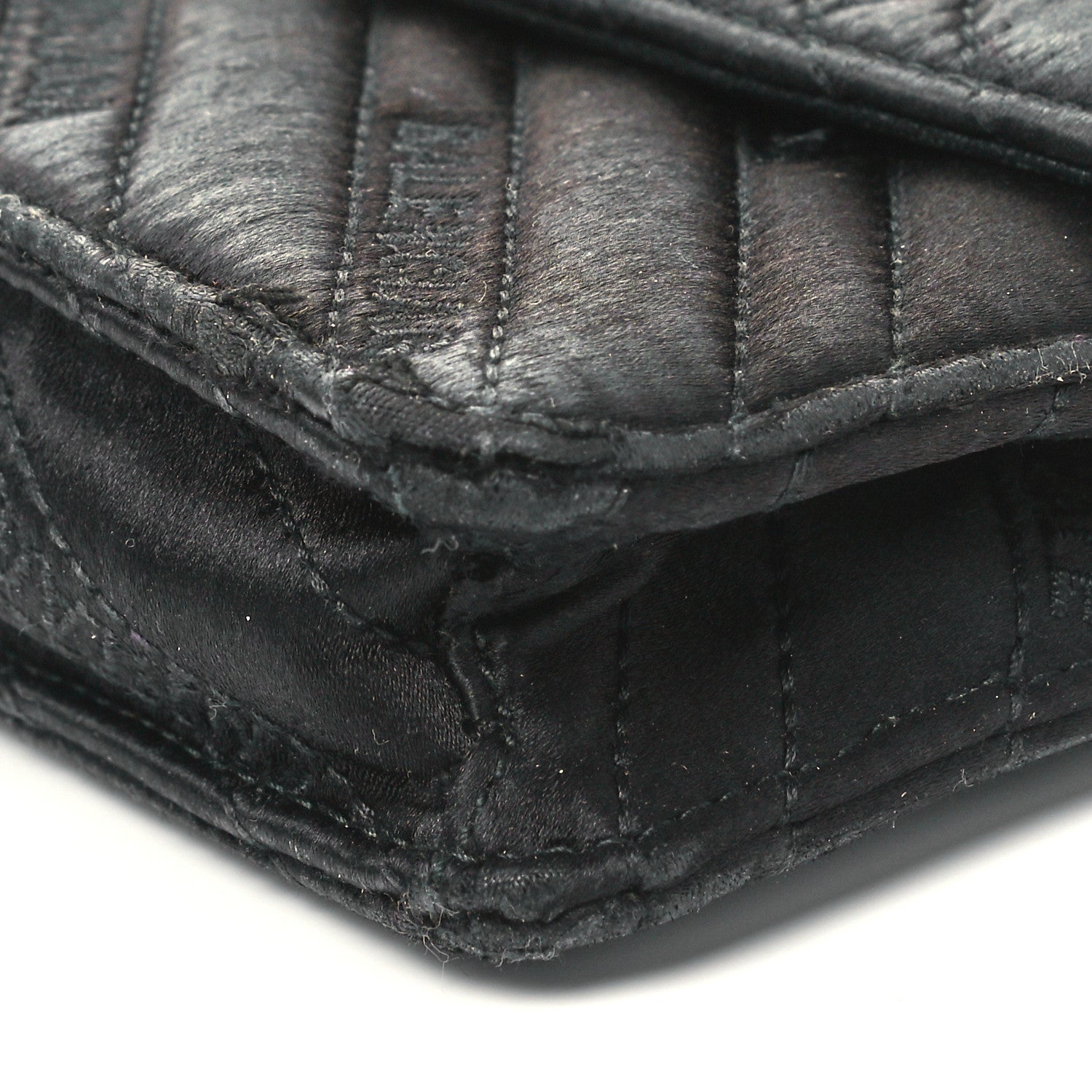 Balenciaga Satin Jacquard Logo Matelasse BB Wallet On Chain Black 8 of 8