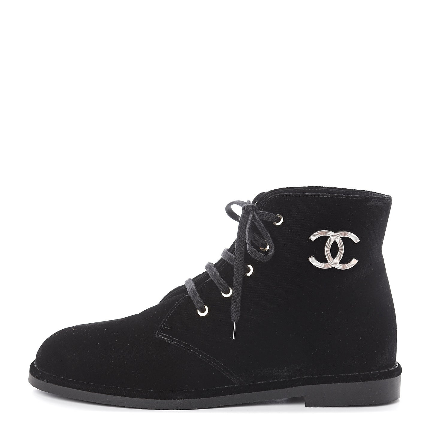 Velvet CC Lace Up Boots 41 Black