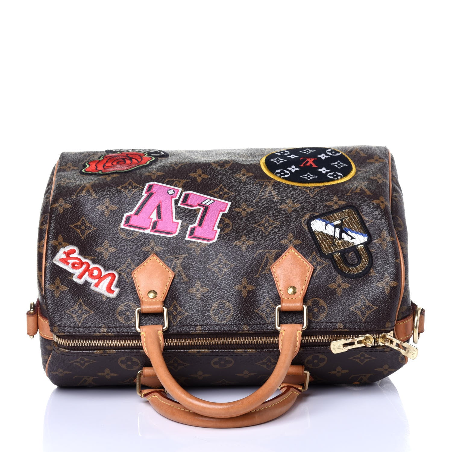 Louis Vuitton Monogram Patches Speedy Bandouliere 30 10 of 12