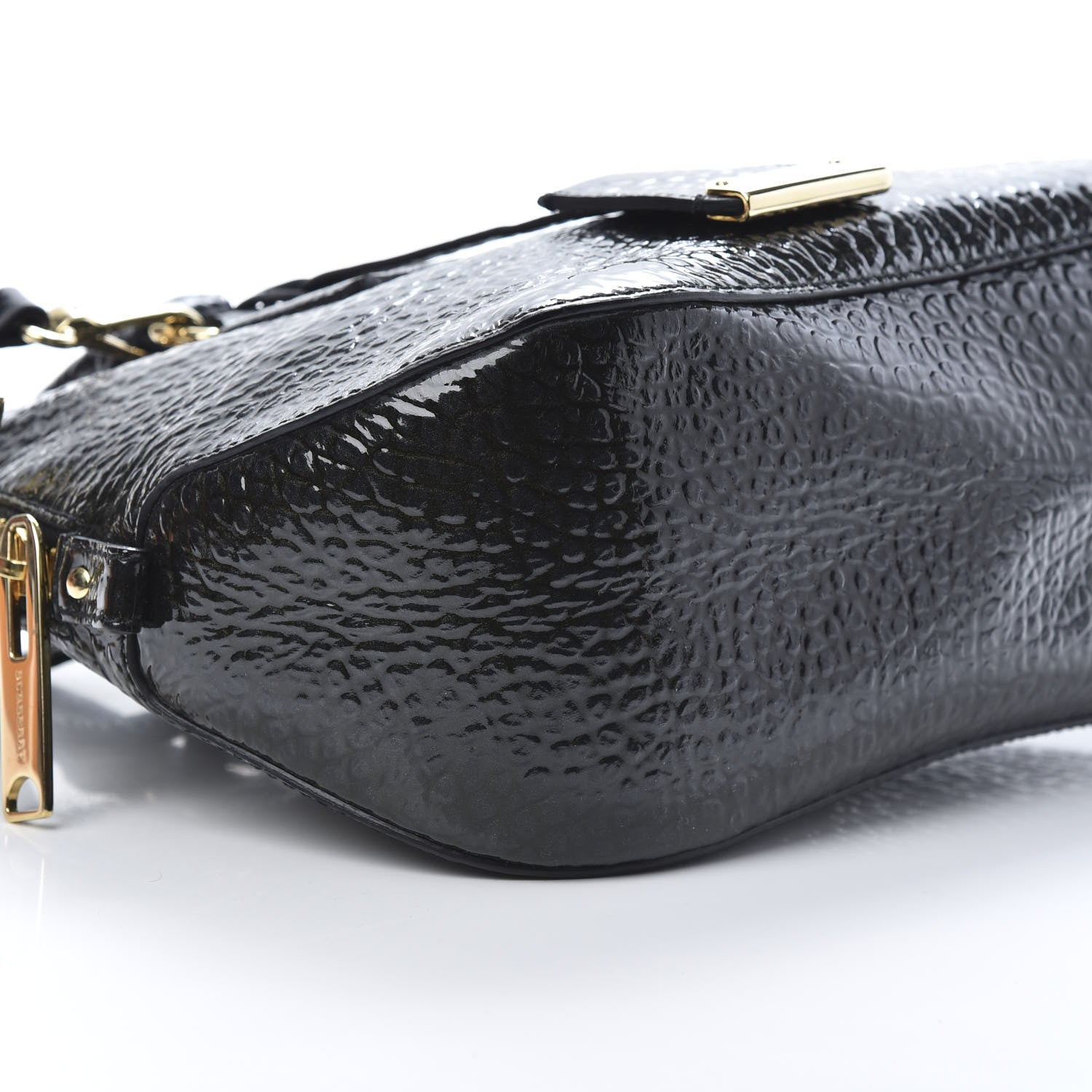 Burberry Patent Heritage Grain Small Orchard Bowling Bag Black 10 of 11