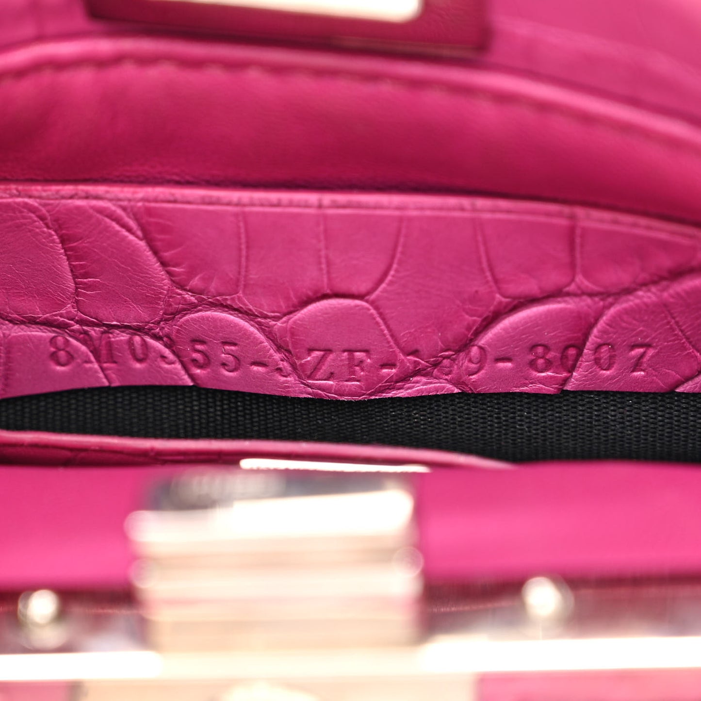 Shiny Alligator Shiny Nappa Micro Peekaboo Iconic Satchel Magenta