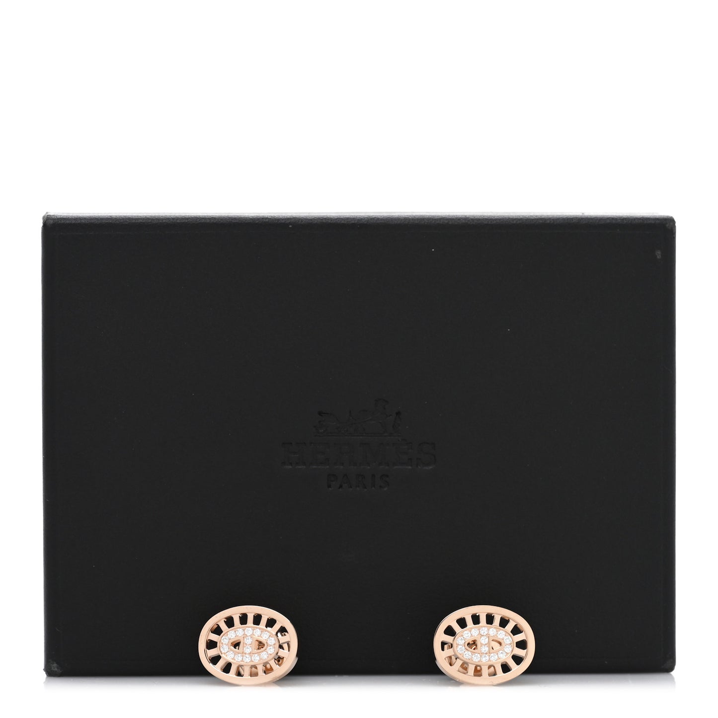 18K Rose Gold Diamond Chaine d'Ancre Divine Stud Earrings