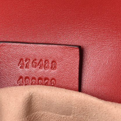 Gucci Calfskin Matelasse Super Mini GG Marmont Shoulder Bag Hibiscus Red 9 of 11