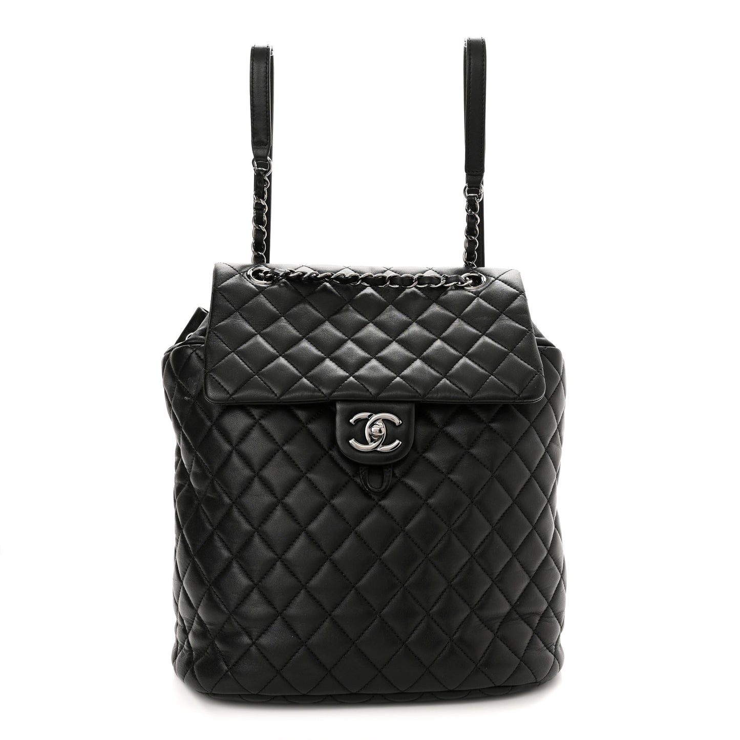 Lambskin Quilted Large Urban Spirit Backpack Black