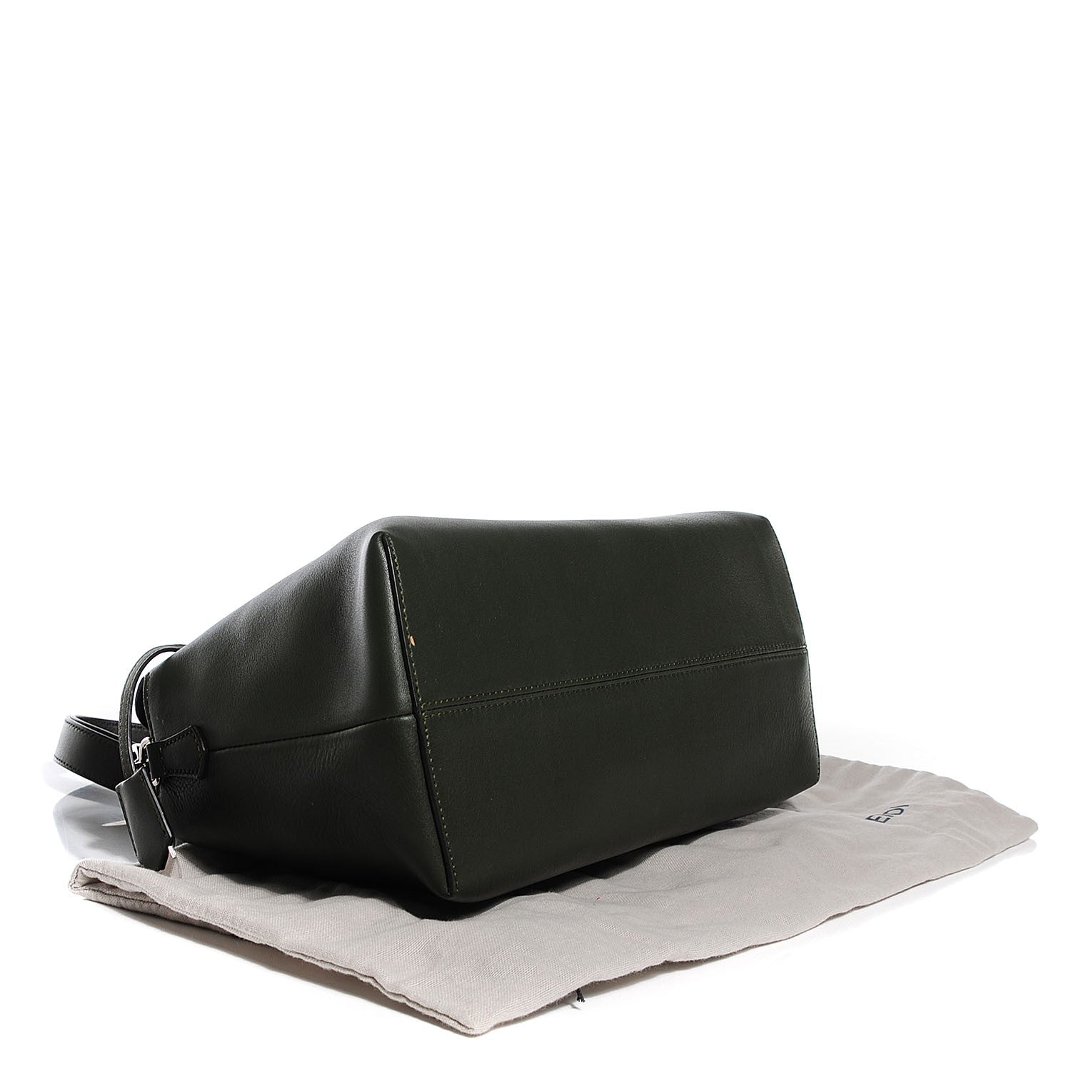 Fendi Vitello Dolce Croc Tail Large By The Way Boston Bag Verde Prato Black 4 of 10