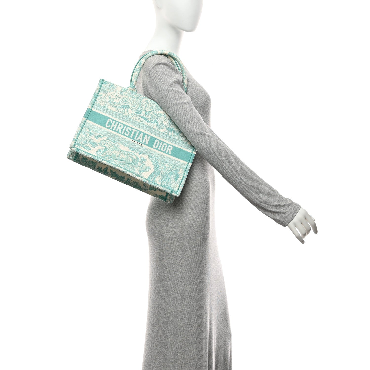 Christian Dior Canvas Embroidered Medium Dioriviera Toile De Jouy Book Tote Aquamarina 2 of 10