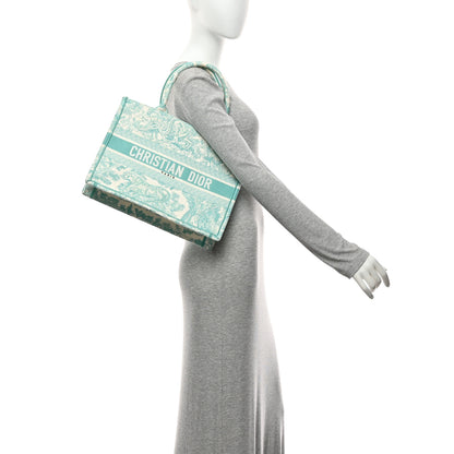 Christian Dior Canvas Embroidered Medium Dioriviera Toile De Jouy Book Tote Aquamarina 2 of 10