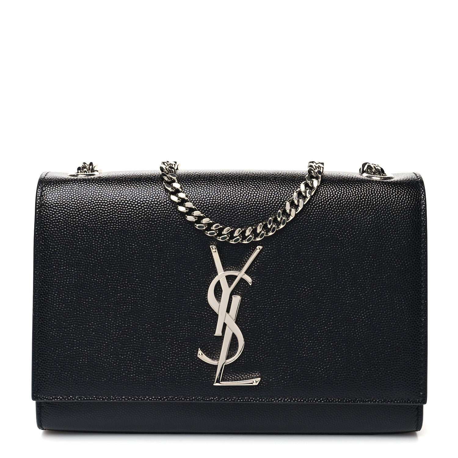 Saint Laurent Grain De Poudre Small Monogram Kate Satchel Black 1 of 10