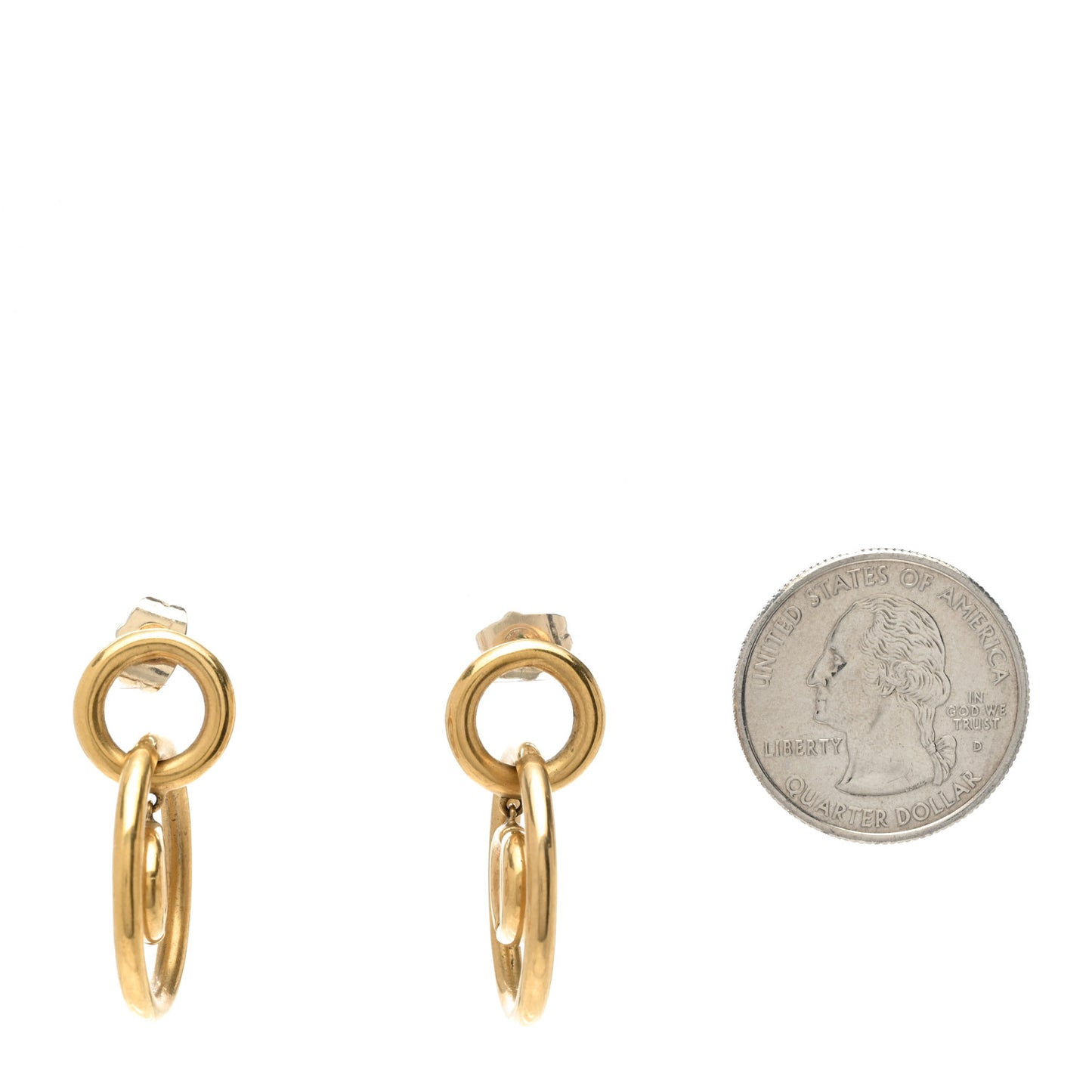 Metal CD Navy Earrings Gold