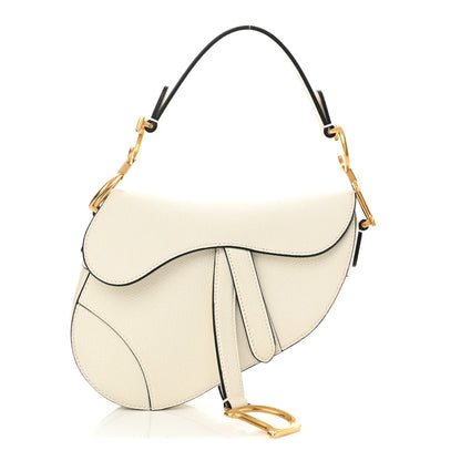 Christian Dior Grained Calfskin Mini Saddle Bag White 1 of 13