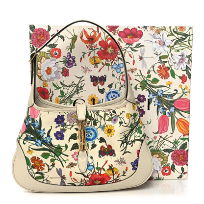Gucci Canvas Flora Medium Jackie Hobo White 12 of 12