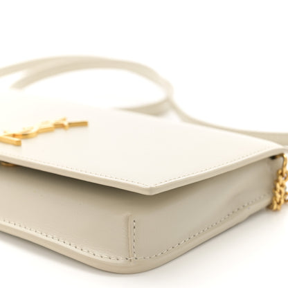 Saint Laurent Smooth Calfskin Monogram Phone Holder Crossbody Crema Soft 9 of 11