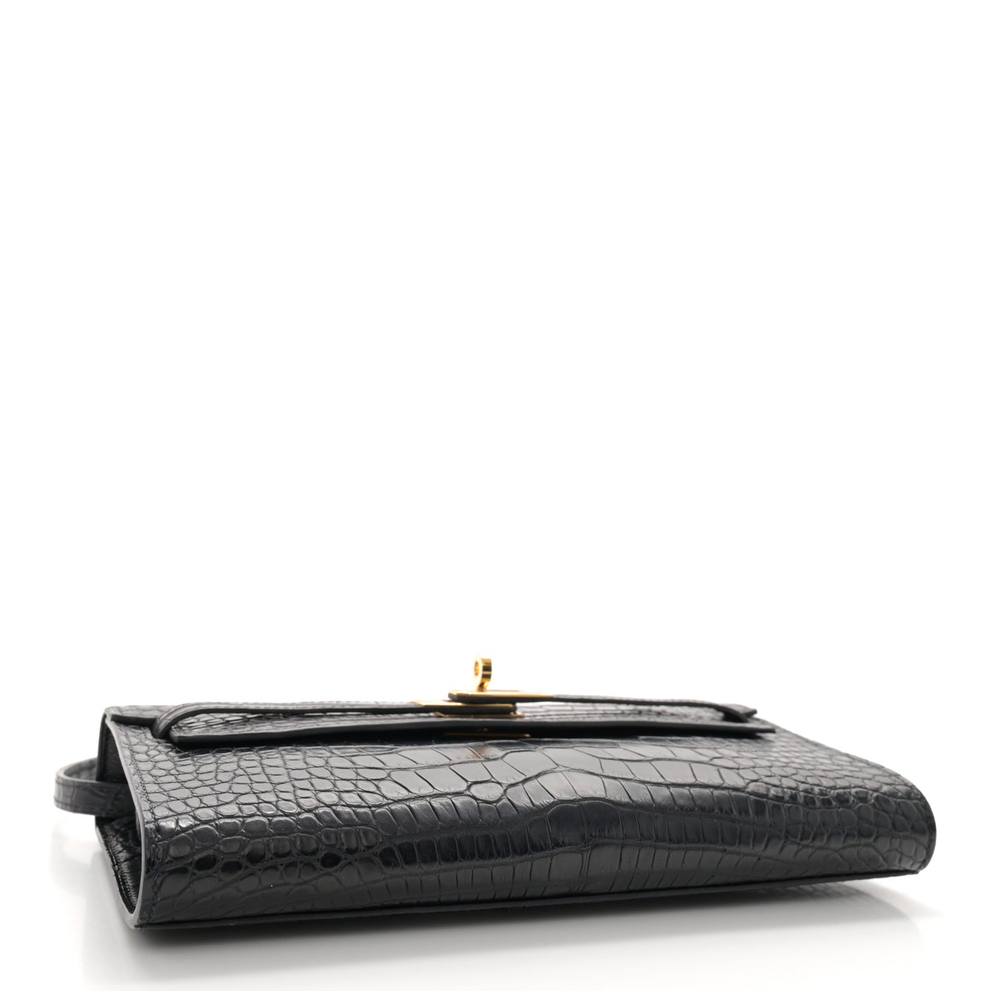 Matte Alligator Kelly Wallet To Go Black