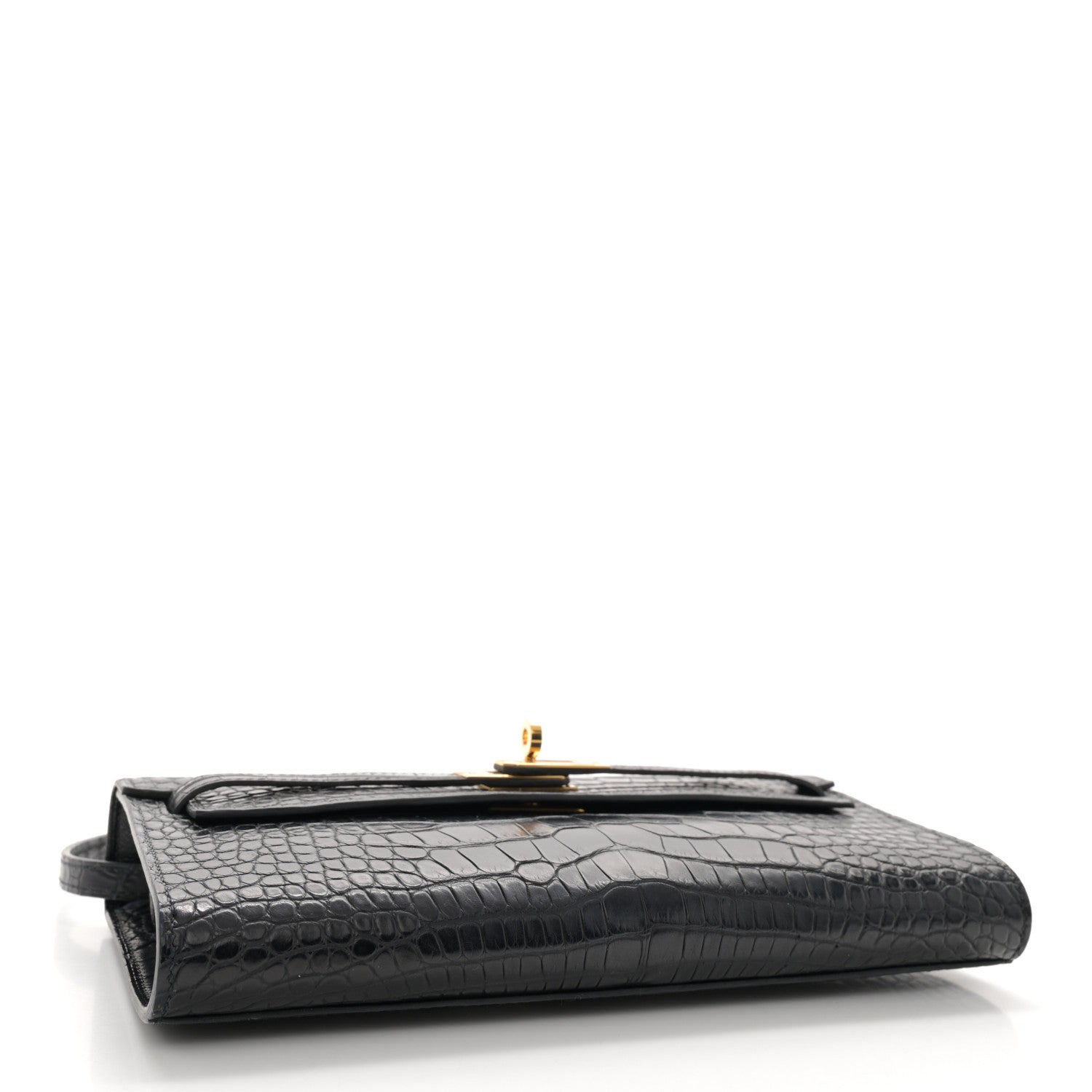 Hermes Matte Alligator Kelly Wallet To Go Black 4 of 11