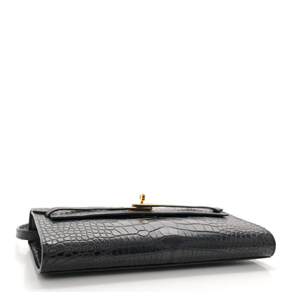 Hermes Matte Alligator Kelly Wallet To Go Black 4 of 11