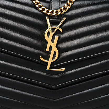 Saint Laurent Lambskin Matelasse Chevron Monogram Sulpice Chain Wallet Black 9 of 13