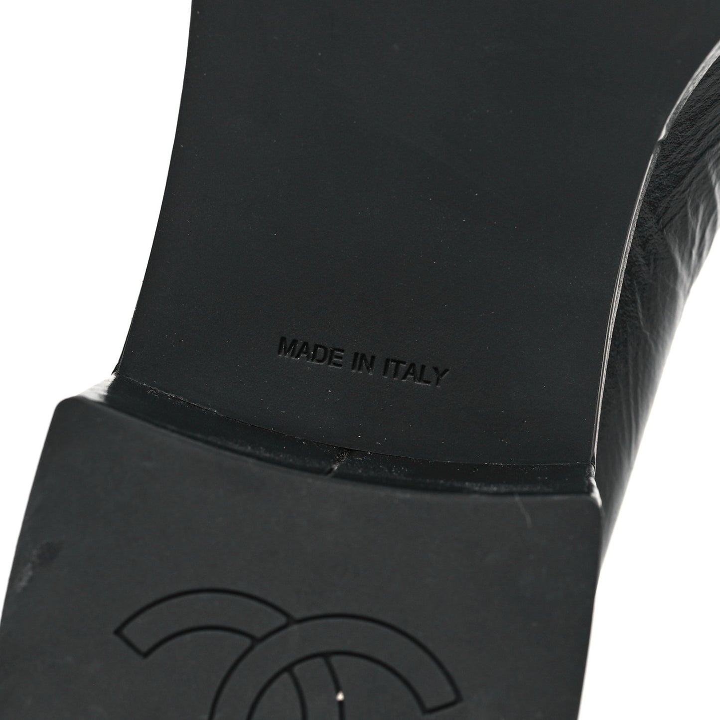Shiny Calfskin Logo Loafers 37.5 Black