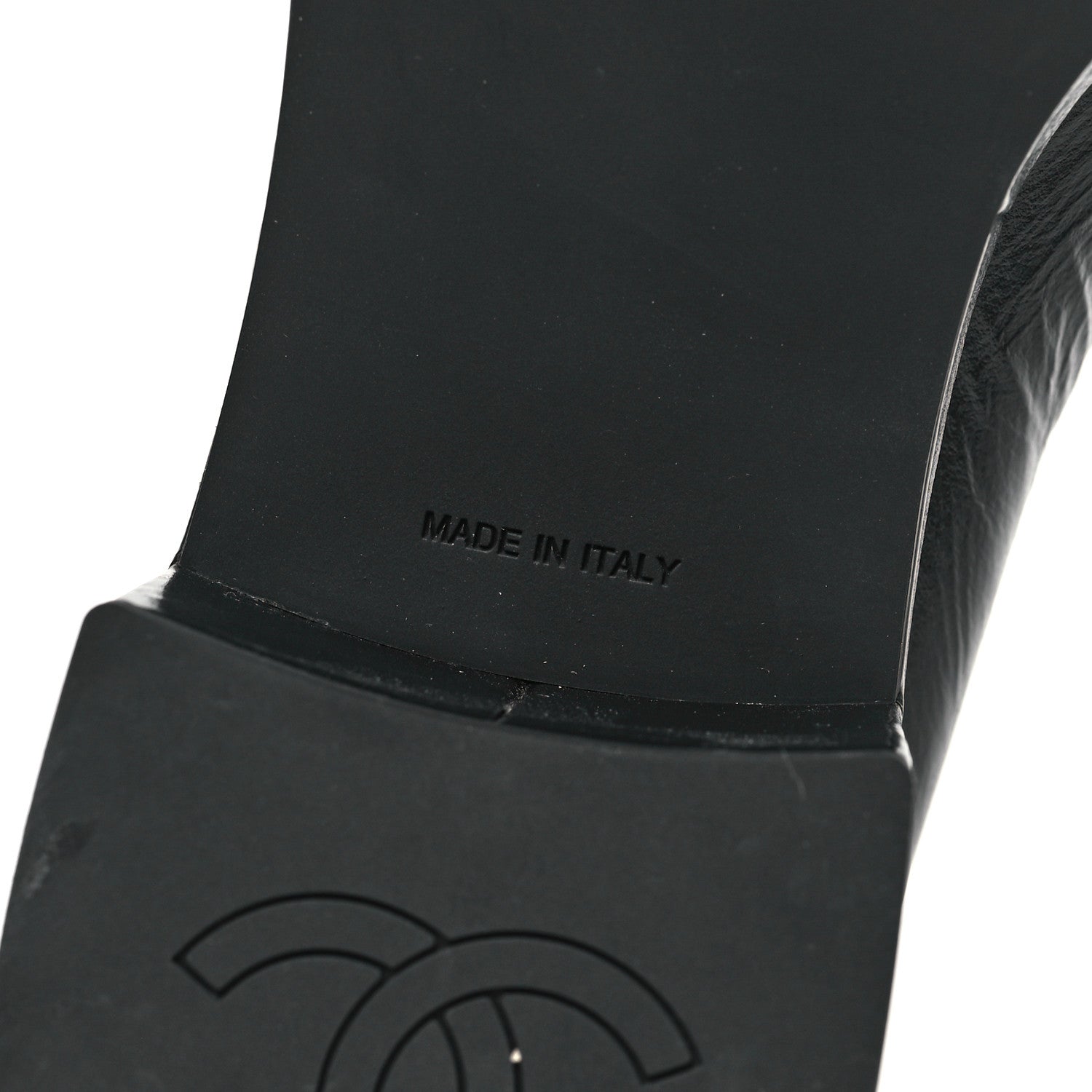 Chanel Shiny Calfskin Logo Loafers 37.5 Black 6 of 9