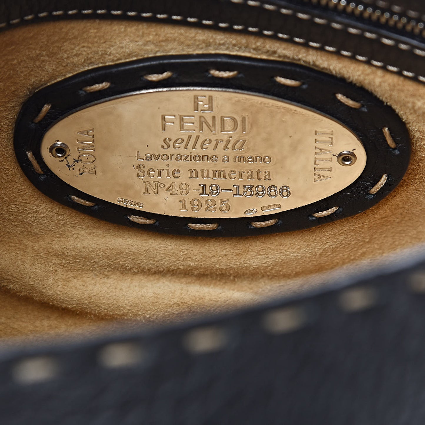 Calfskin Romano Selleria Baguette Black