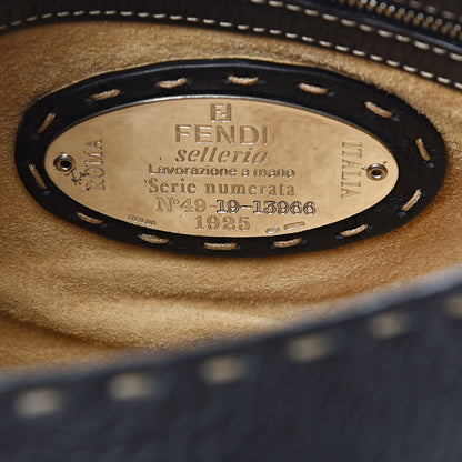 Fendi Calfskin Romano Selleria Baguette Black 6 of 11