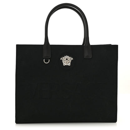Versace Canvas Calfskin Large La Medusa Tote Bag Black 1 of 12