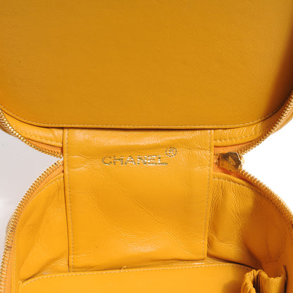 Chanel Lambskin Quilted Vanity Cosmetic Bag Mango 6 of 8