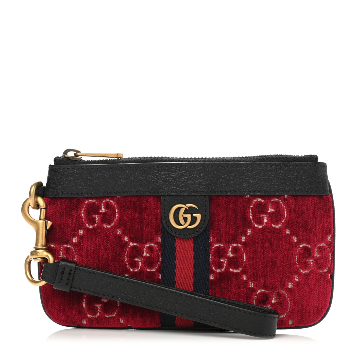 Velvet GG Monogram Textured Calfskin Web Smartphone Case Red Cipria Black
