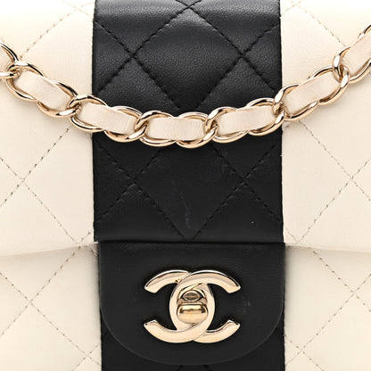 Chanel Lambskin Quilted Mini Rectangular Flap White Black 9 of 14