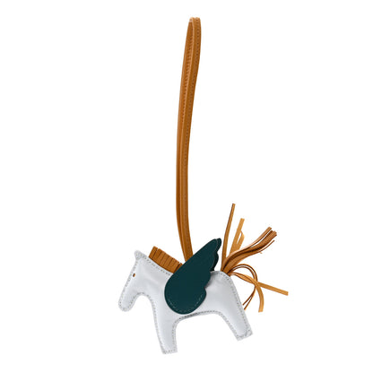 Hermes Milo Lambskin Grigri Rodeo Pegase Horse Bag Charm PM Bleu Brume Sesame Vert Bosphore 1 of 5