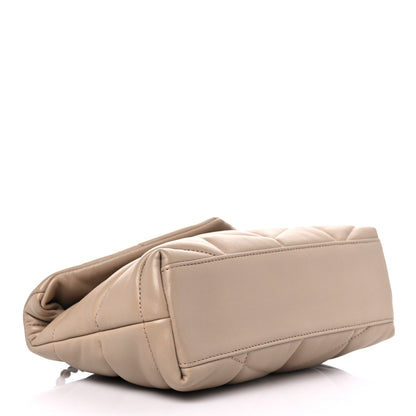 Saint Laurent Lambskin Quilted Toy Loulou Puffer Monogram Chain Satchel Dark Beige 4 of 12
