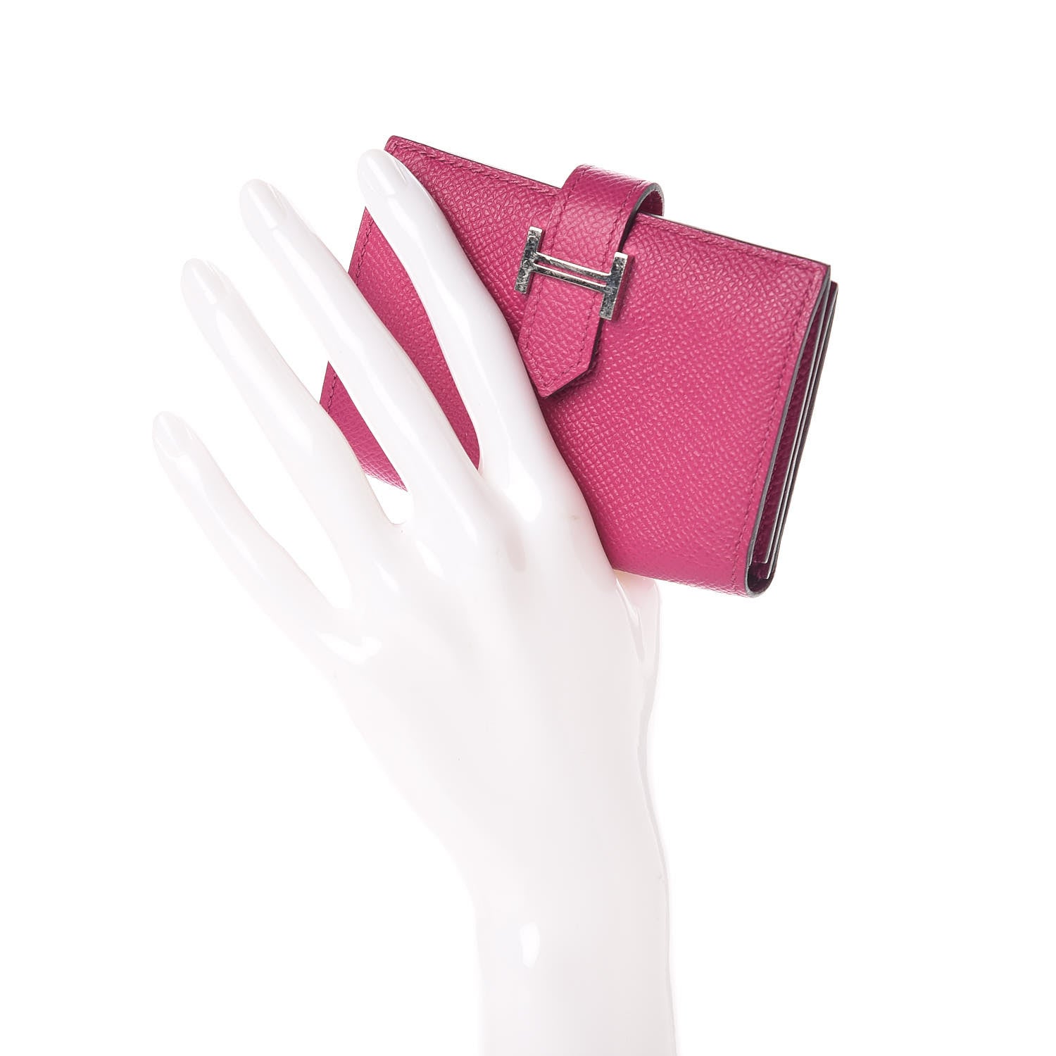Hermes Epsom Bearn Card Holder Wallet Rose Pourpre 2 of 9