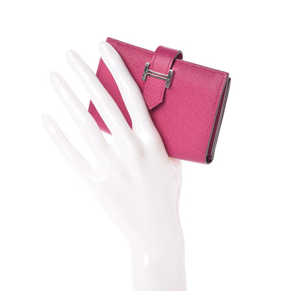Hermes Epsom Bearn Card Holder Wallet Rose Pourpre 2 of 9